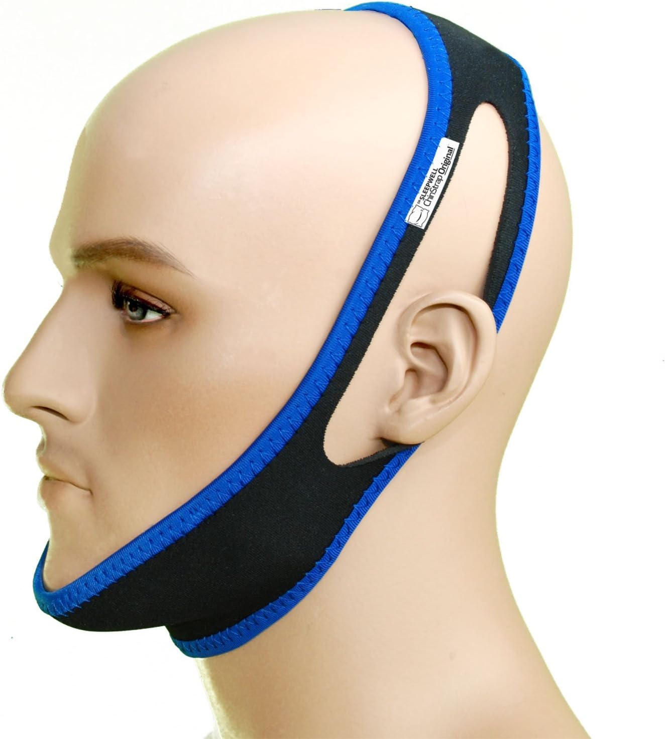 Snore Stopper - Stop Snoring with this Chin Strap Original by Dr Sleepwell [Large Format] - Anti Snoring Agent to Prevent Snoring - Better Alternative to Nose Plaster Nose Peg Stop Snoring Ring Cushion and Snoring Bar - Snore Stopper Recommended by Experts - Improved Second Skin Comfort