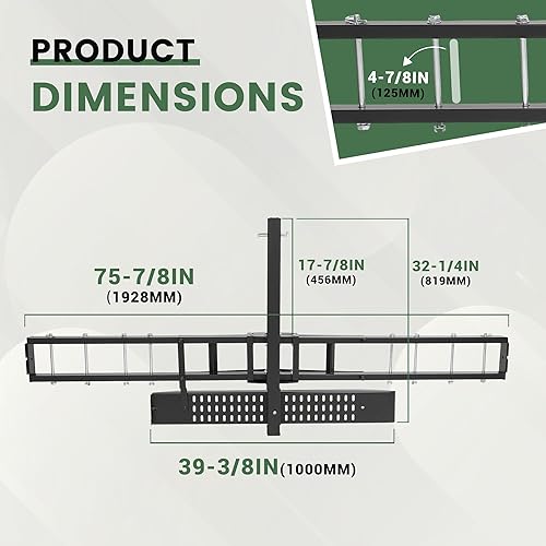 Miniatura 3 de ECOTRIC Soporte de enganche de 500 libras para motocicleta, estantes de transporte para montar en enganche, camión de enganche para bicicleta de