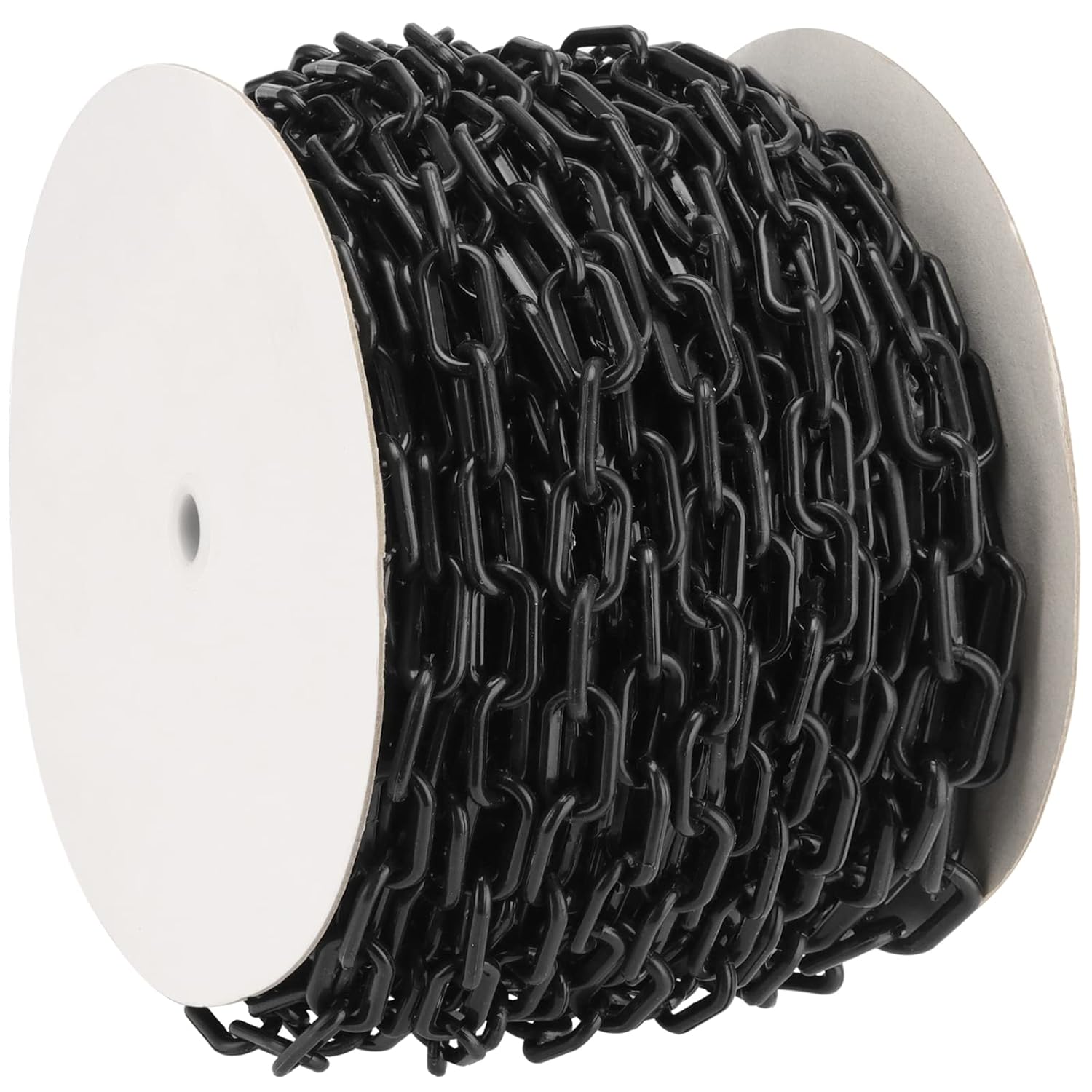 MANCHAP 164 Ft Black Plastic Chain Links, Plastic Barrier Chain, Safety Barrier Chain Crowd Control Chain for Caution, DIY, Public Security