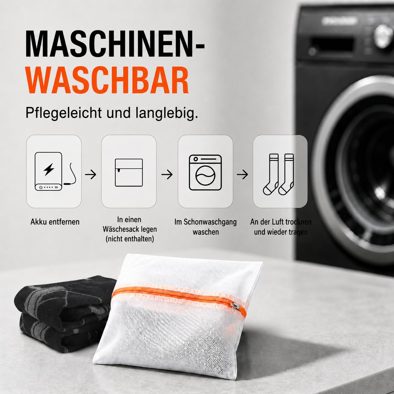 Beheizbare Socken für Herren Damen mit 6000mAh Akku | 6000 mAh Akku, bis zu 8,5 Stunden, 3 Heizstufen, volle Sohlenheizung