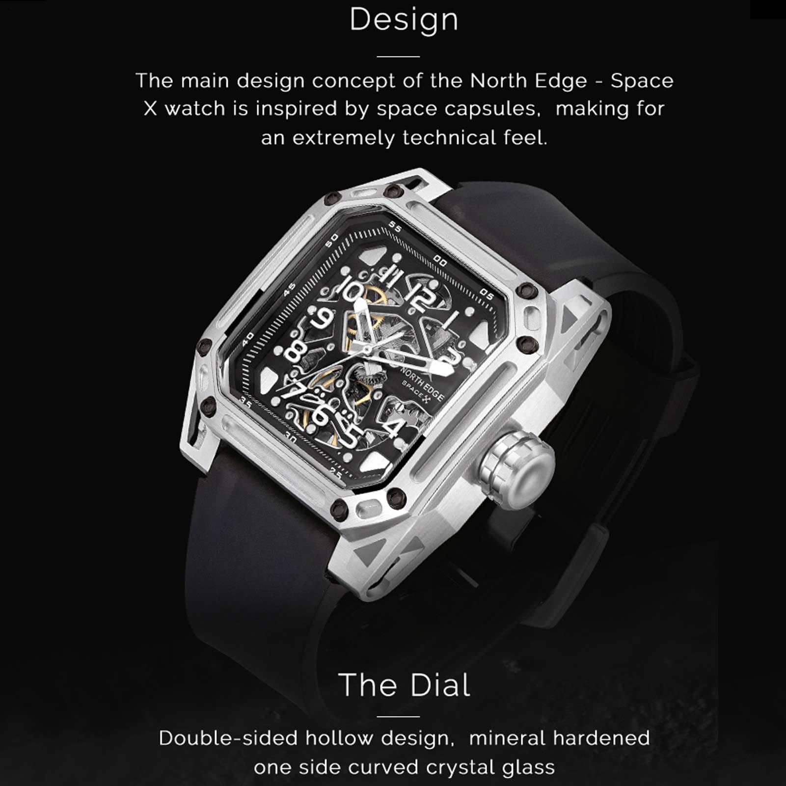 Generisch Reloj Esqueleto de Lujo para Hombre – Reloj mecánico automático