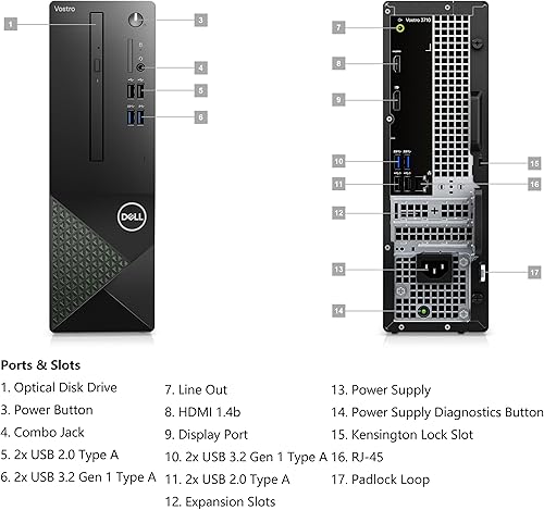 Miniatura 5 de Dell Vostro 3710 SFF - Computadora de escritorio empresarial de factor de forma pequeño, Intel Core i3-12100 (Beat i5-10600), 16 GB DDR4 RAM, 512 GB