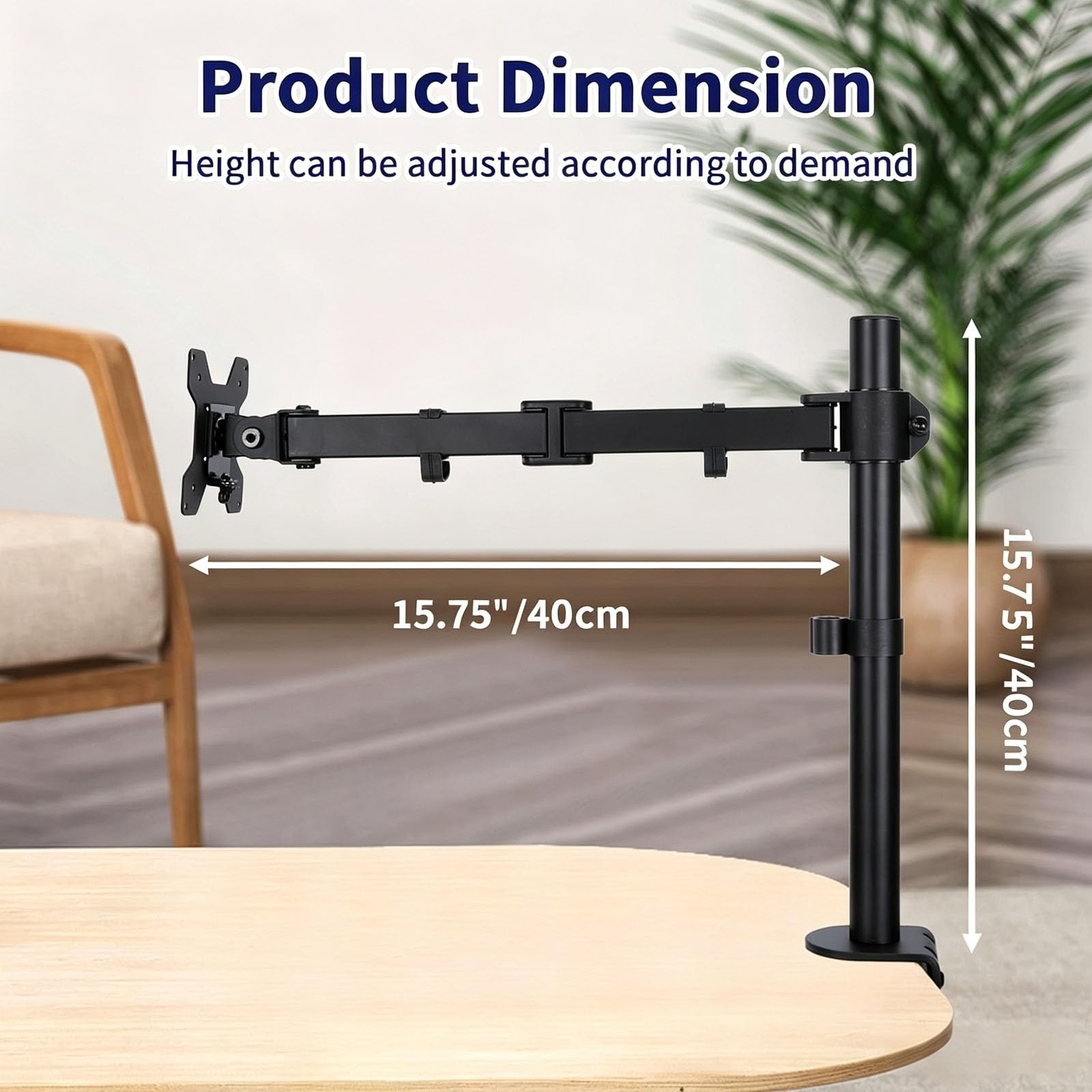 Braccio Supporto Singolo Monitor per Schermo 14-32" VESA 75x75/100x100mm