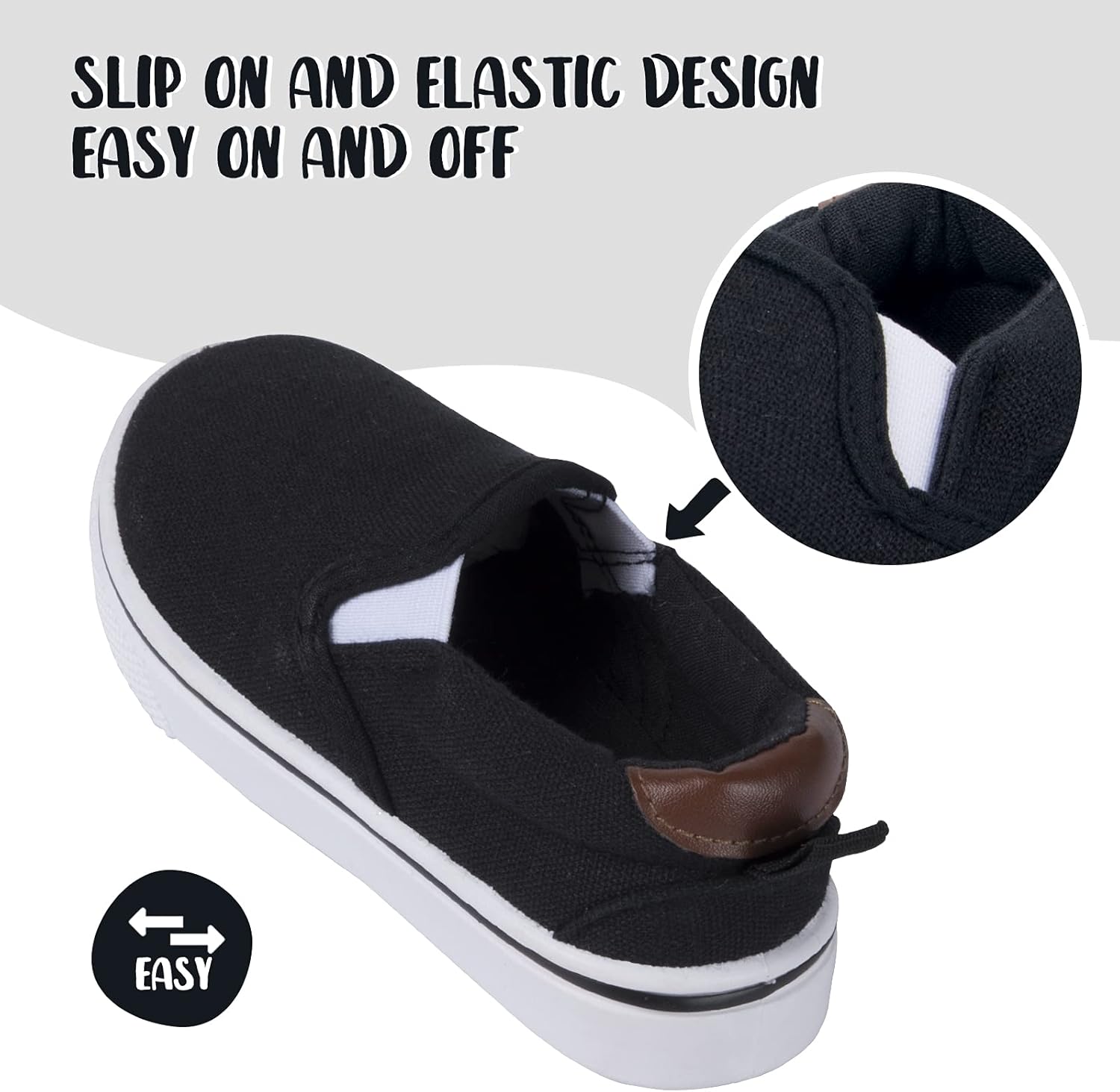 K KomForme Kids Shoes Toddlers Canvas Sneakers Slip on Walking Tennis Shoes for Boys Girls(Toddler/Little Kids/Big Kids) - Image 4