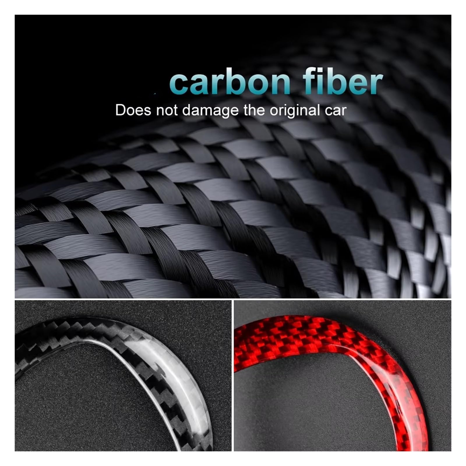 Car Trim Interior for Fiat 500 for Abarth 595 695 2008-2023 Car Interior Hard Carbon Fiber Sticker Interior Mouldings(1Set Type B Red)