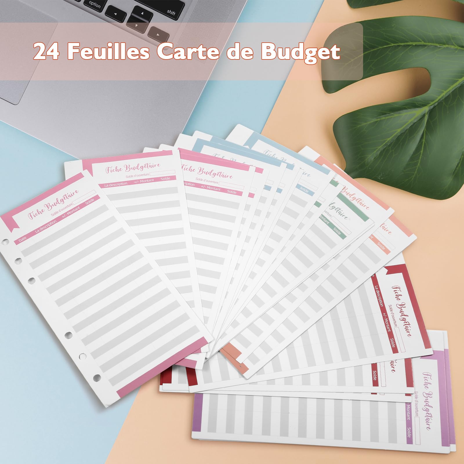 Kesote Enveloppe Budget Français Classeur Budget Planner Carnet Argent 14 Budgets 24 Feuilles 3 Autocollants 54 Étiquettes 1 Stylo A6 Rose