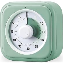 60 Minute Visual Timer for Kids, Silent Countdown Clock, Time Management Tool for Homeschool Study Supplies, Classroom, Home, Kitchen, Desk (Green)