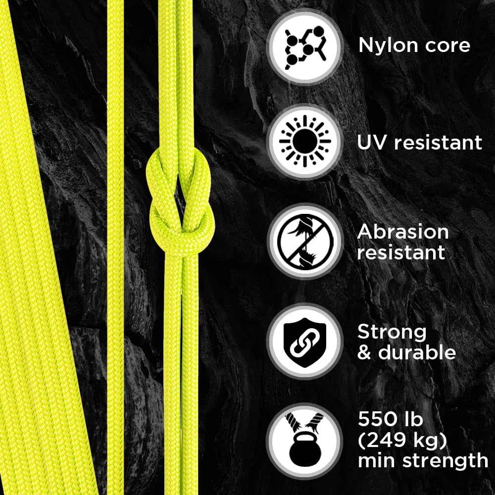 TECEUM 5/32" Paracord Rope 1000 – 1000ft / 200ft / 100ft / 50ft – Tactical Parachute Cord 4mm – 45+ Colors – Nylon String for Survival & Camping Gear – Stripe Cord for Survival – Utility Rope