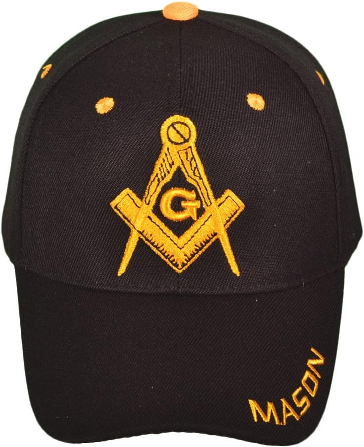 AborenCo Freemason Mason Lodge Symbol Adjustable 3D Embroidery Baseball Cap Hat - Image 2
