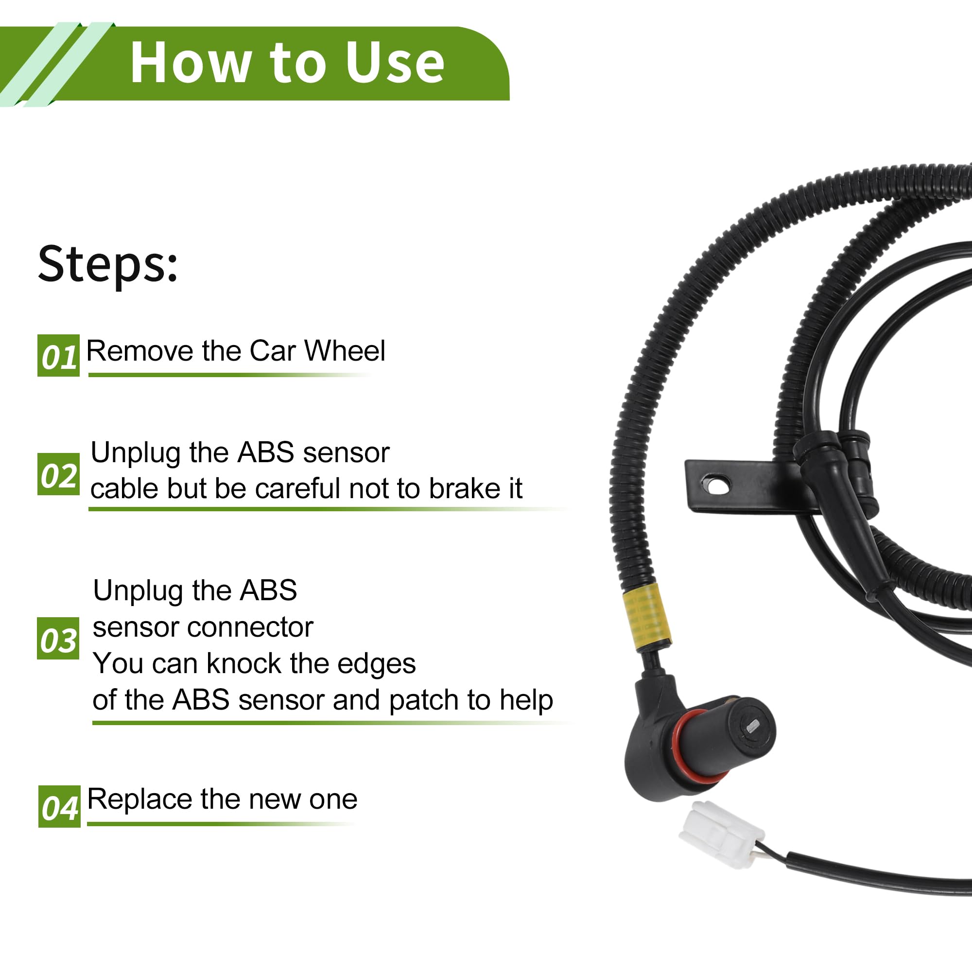 Sensor ABS Trasera Derecha Para Kia Sorento 03-06 1pc | 1 Pieza, No. 956813E210, Material: Plástico/Metal/Caucho
