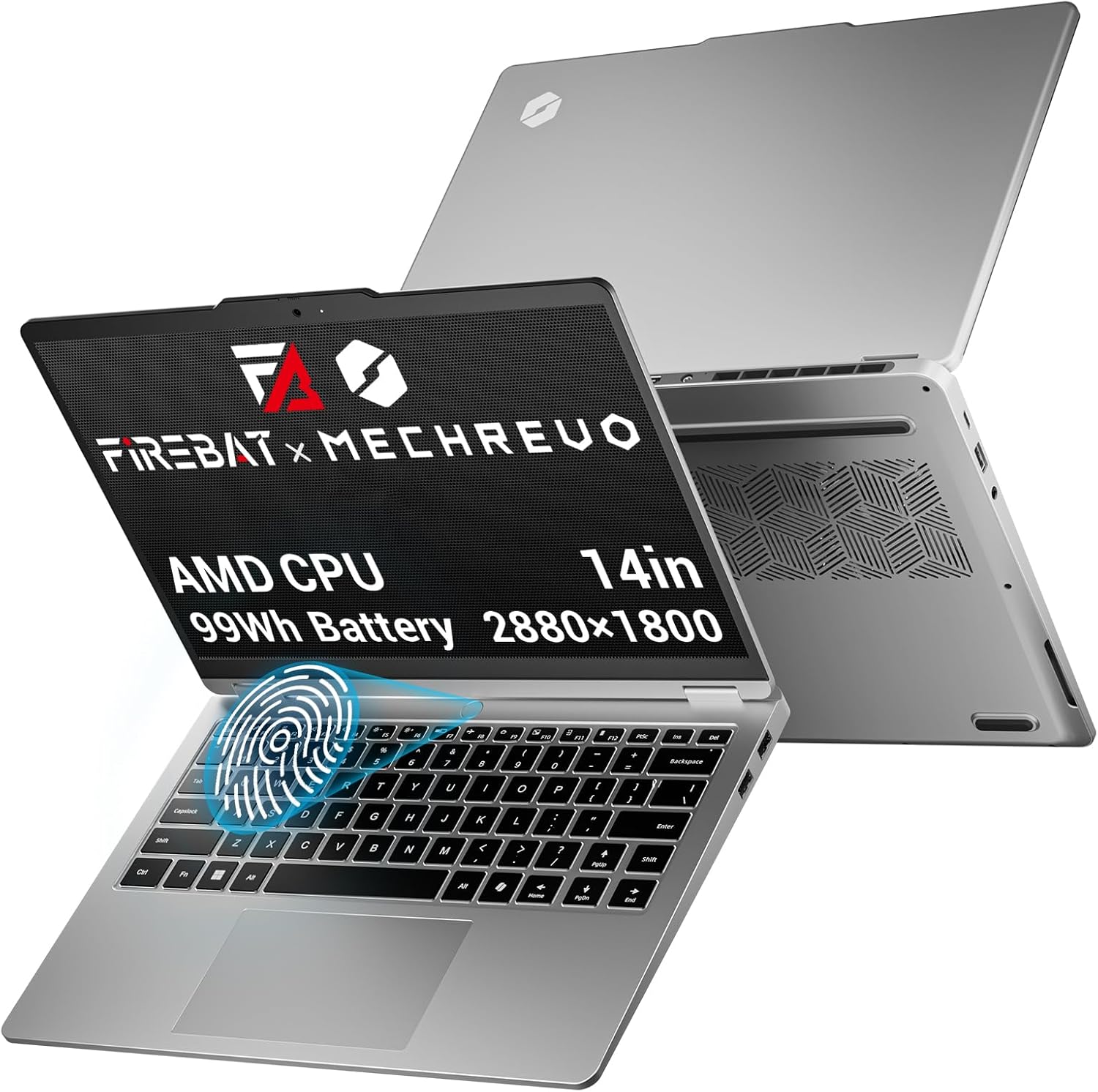 14in Laptop Computer, 2.8K QHD Display, 32GB RAM, 1TB PCIe4.0 SSD, Fingerprint, AMD Ryzen7 H255 Processor, Laptop PC Notebook Computer for Business/Workstation/Home/School – Gray【MECHREVO機械革命】