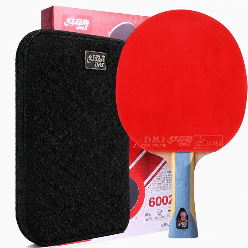 Raqueta de tenis de mesa de nivel de rendimiento DHS, palas de ping pong profesionales con gomas de huracán, ideales para jugadores ofensivos avanzados y control de bucle