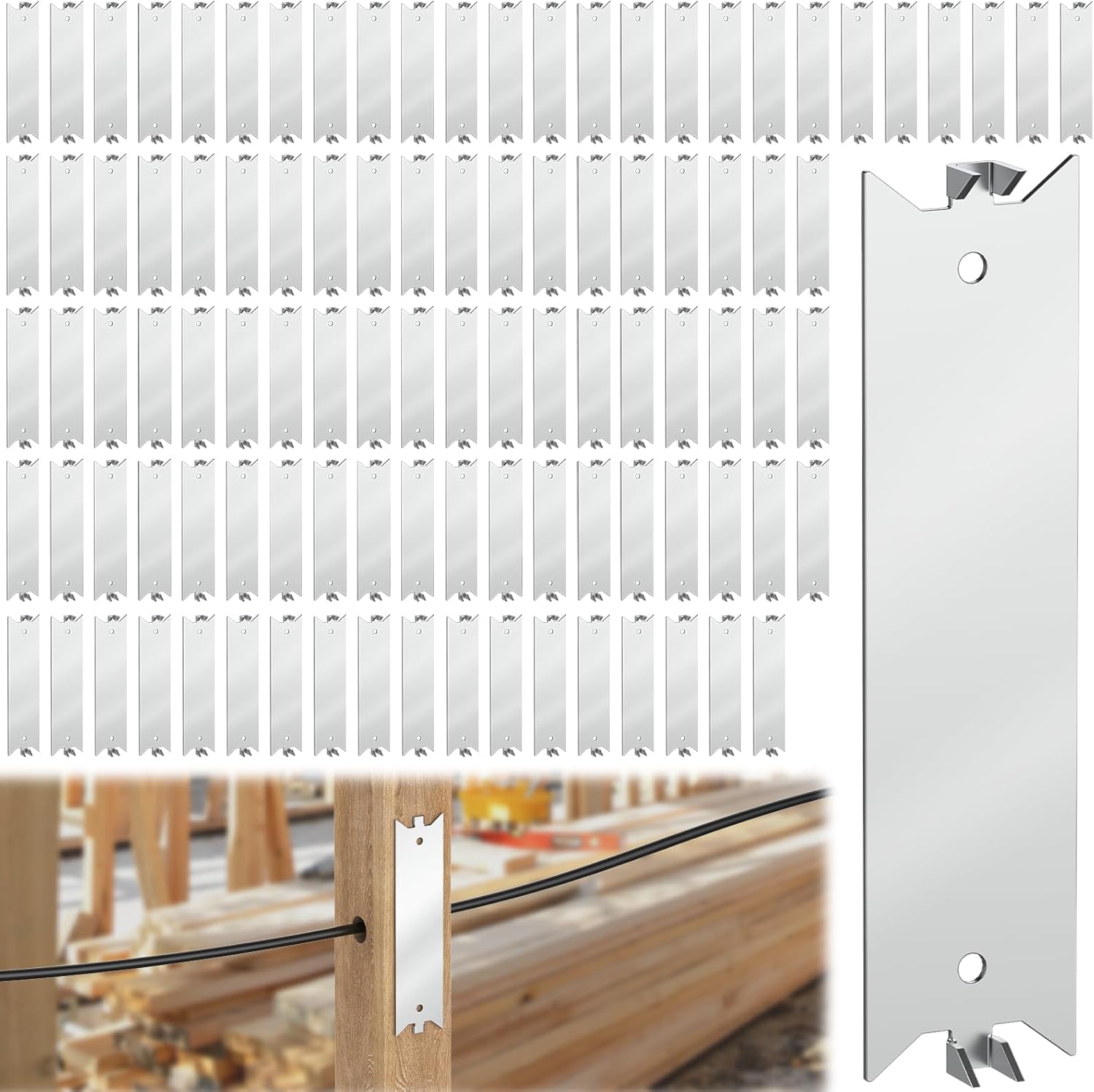 80 Pcs Nail Plates, 1.5 x 6 Inch Nail Plates for Wood Studs, Nail Plates Electrical for Protection Plumbing Wiring