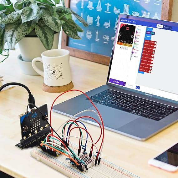 KEYESTUDIO Super Starter Kit for Microbit V2 V1.5 STEM Learning|Without Micro:bit Board, 40 Lessons Tutorial, with T-Breakout Board, Breadboard, LCD Display etc. Educational Kit for Beginners