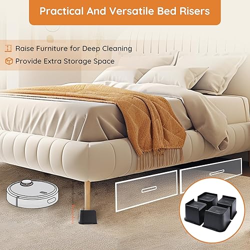 Miniatura 93 de Bed Risers, Furniture Raise Blocks, 2,3 or 4 inch Stilts Heavy Duty for Bed Couch Desk Sofa Table Lifts, Furniture Legs Lifters Support up to 1300