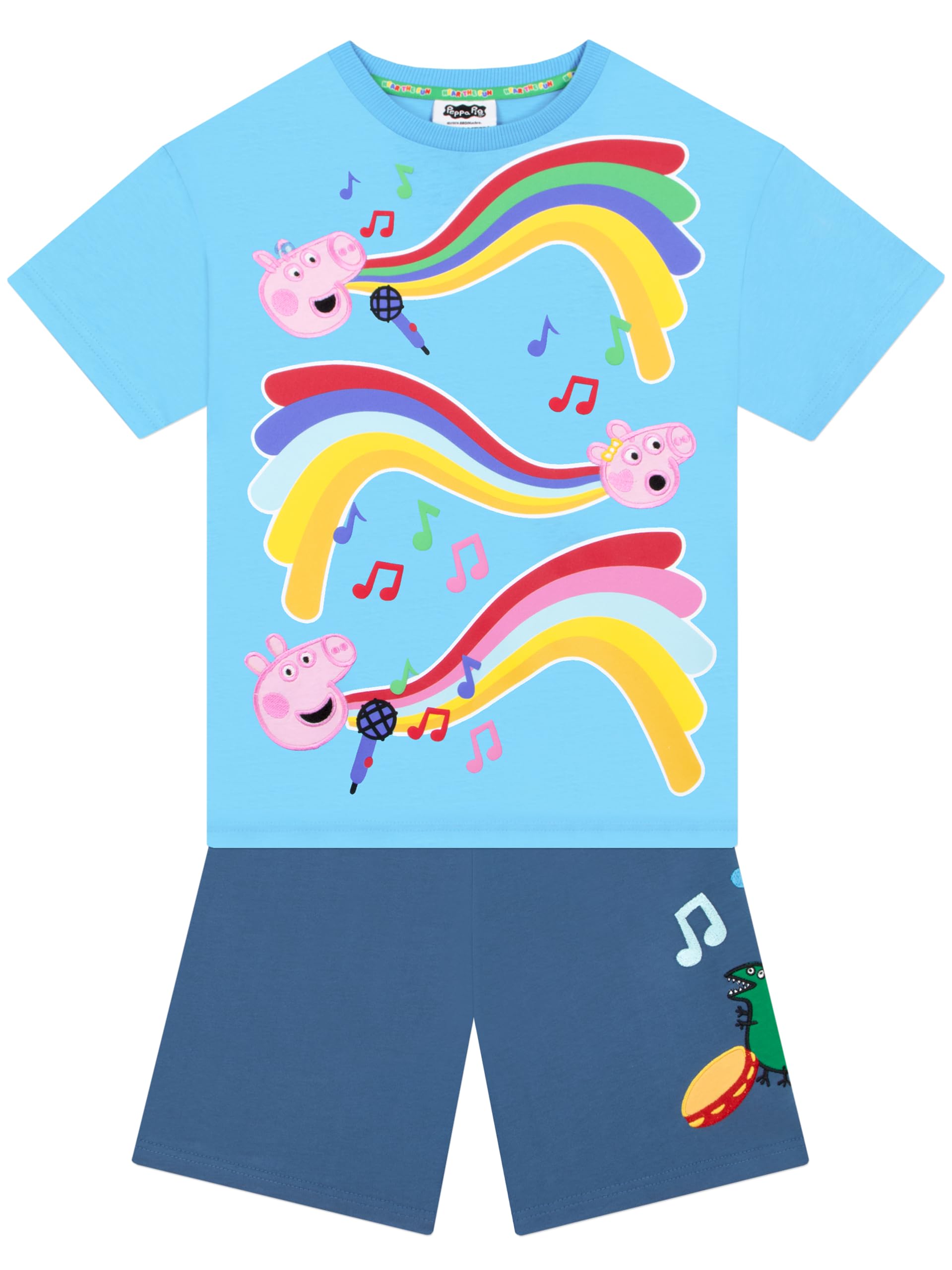 Peppa Pig Boys Blue ’ Shorts And T-Shirt Set, George Pig Clothing, Shorts And Summer Top Set, 5-6 Years