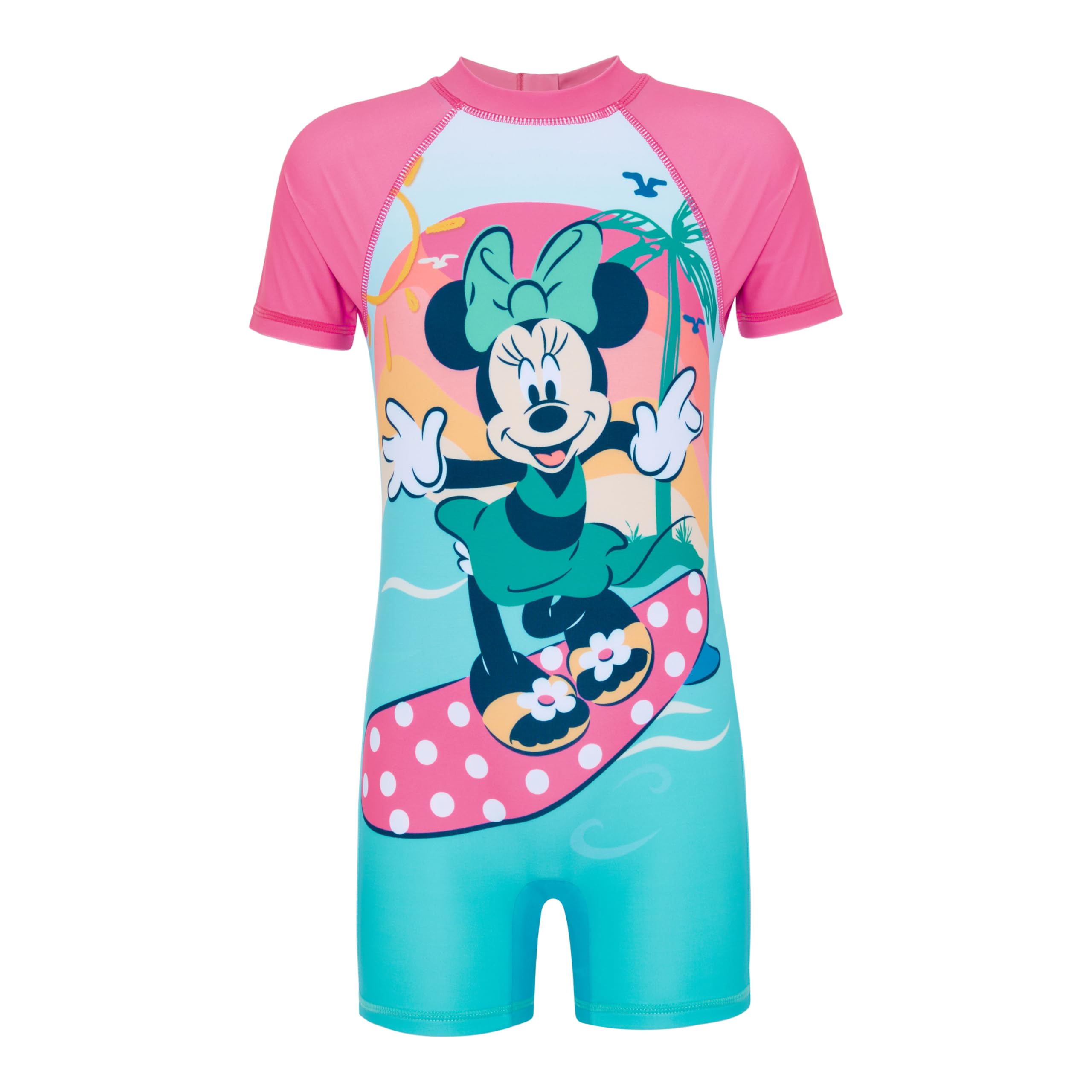 Disney Girls Multicoloured Minnie Mouse Swimsuit - Surf - 18-24 Months
