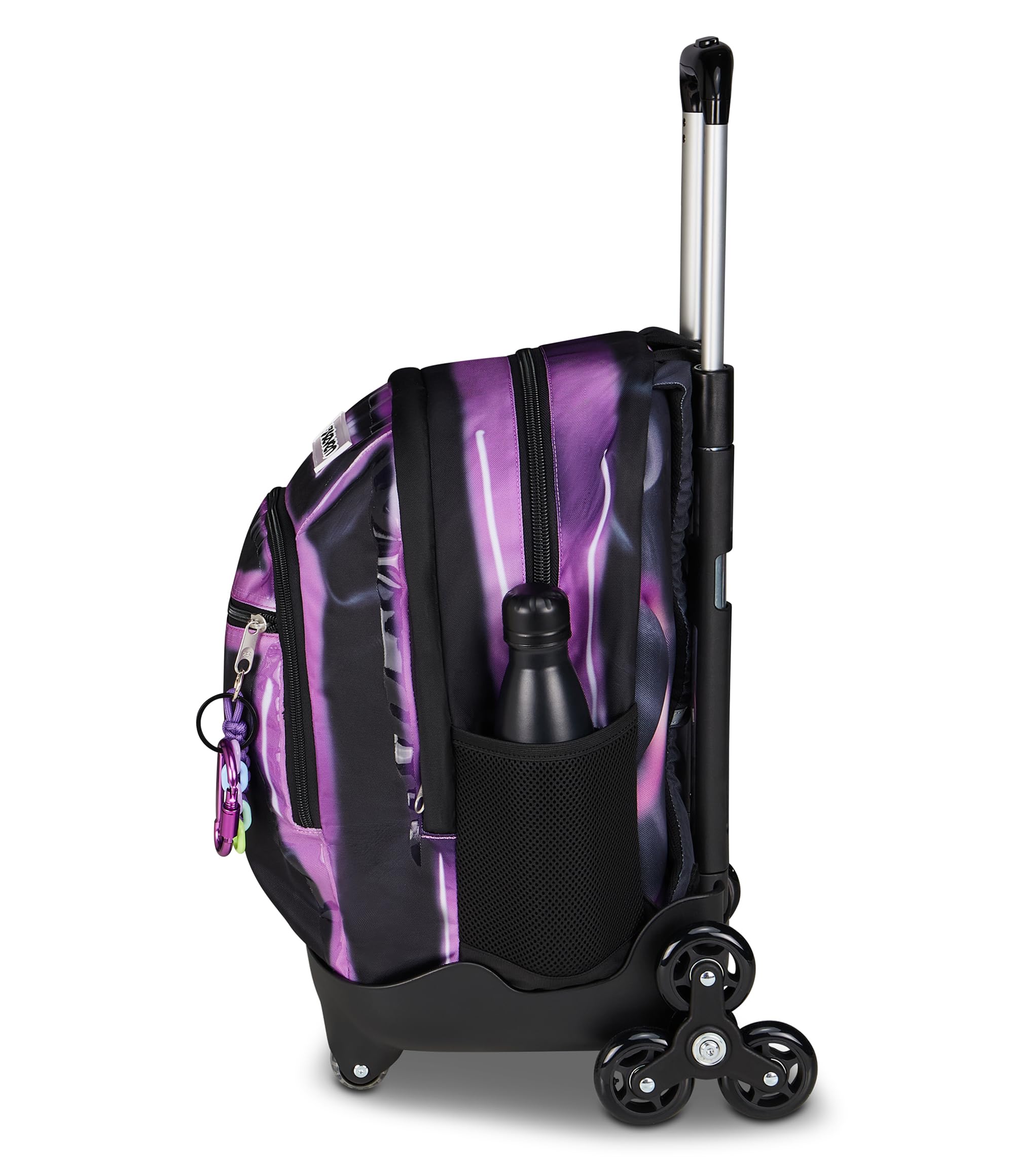 Seven Trolley Scuola Comby 8 ruote SHADOWS OF COLOR, Nero, 31 L, Scomponibile, Uso zaino, Barra telescopica regolabile, Tasca attrezzata, Tasca porta pc, Scuola elementare e media, Bambina, Ragazza