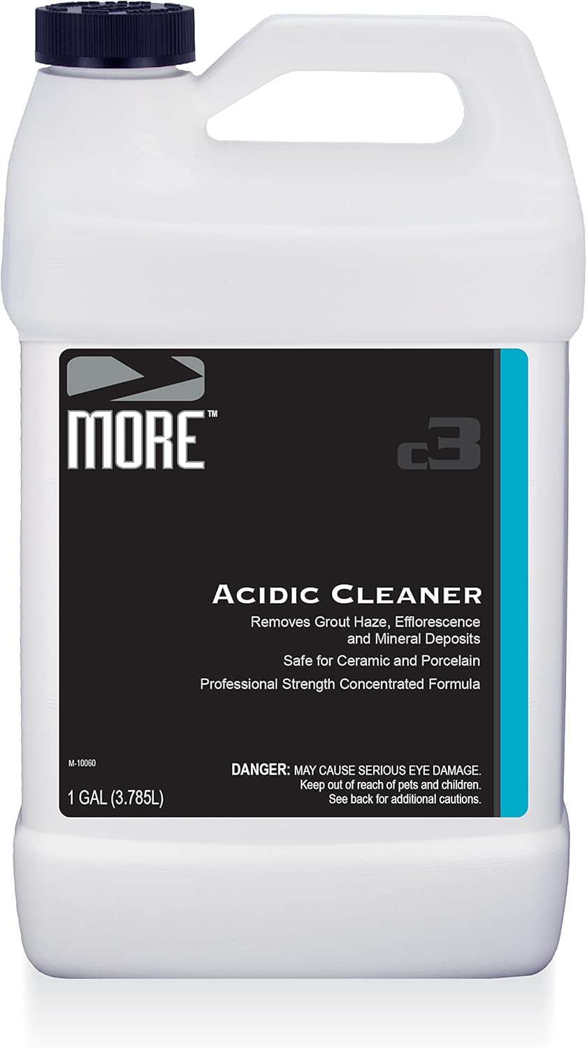 MORE Grout Cleaner for Tile Floors - Acidic Grout Cleaning Solution - Removes Cement-Based Grout Haze, Efflorescence and Mineral Deposits - Gallon 128oz