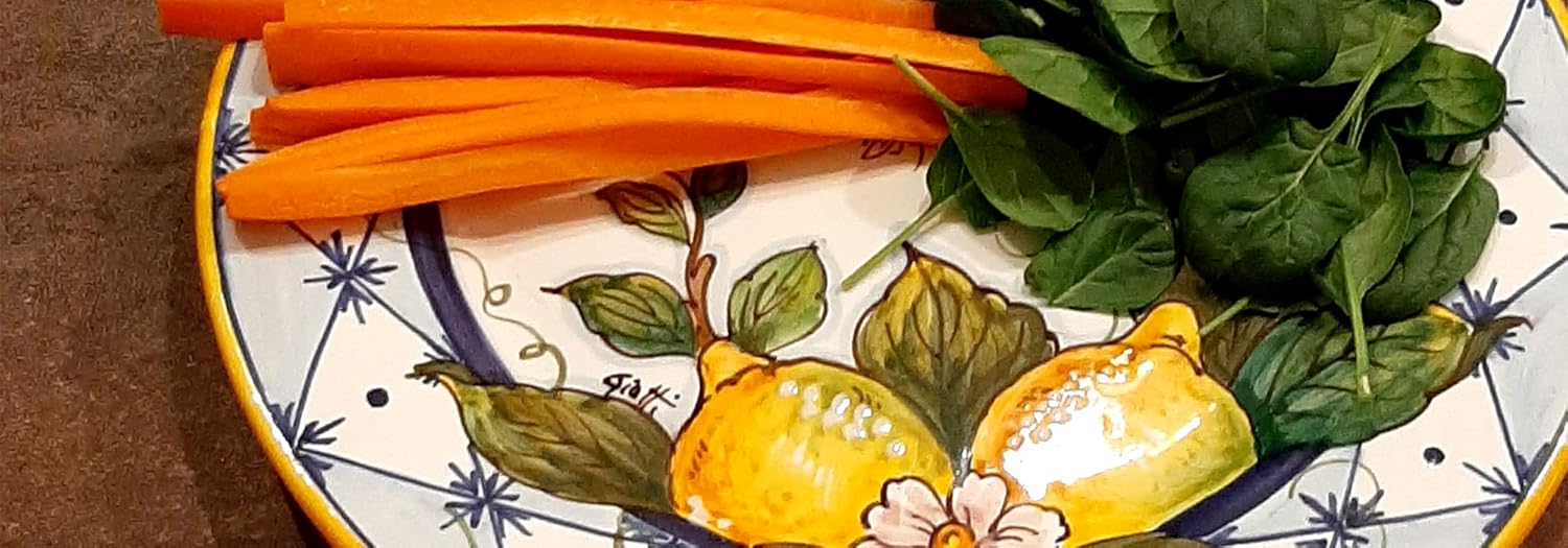 Italian Ceramic dinnerware set - Hand Painted kitchen Soup Bowls sets for 4 - Made in ITALY Tuscany - Italian Pottery dinner plates - Home Decor lemon Ischia Ceramics dishes set - Service For 4