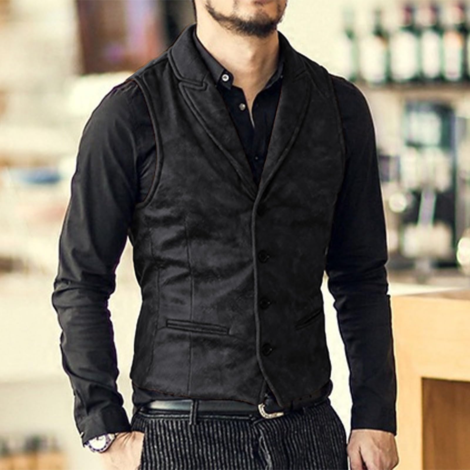 Generisch Gilet da uomo per la primavera, estivo, leggero, blu