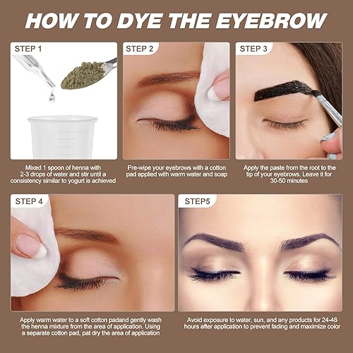 Miniatura 5 de Simpout Polvo de henna puramente natural, 0.18 onzas, kit de henna de color instantáneo para coloración puntual profesional para uso en salón y