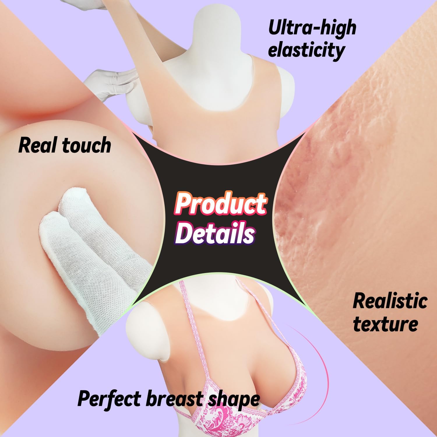 Fake Boobs Silicone Breastplate Fake breasts forms B-G Cup Breast Plates