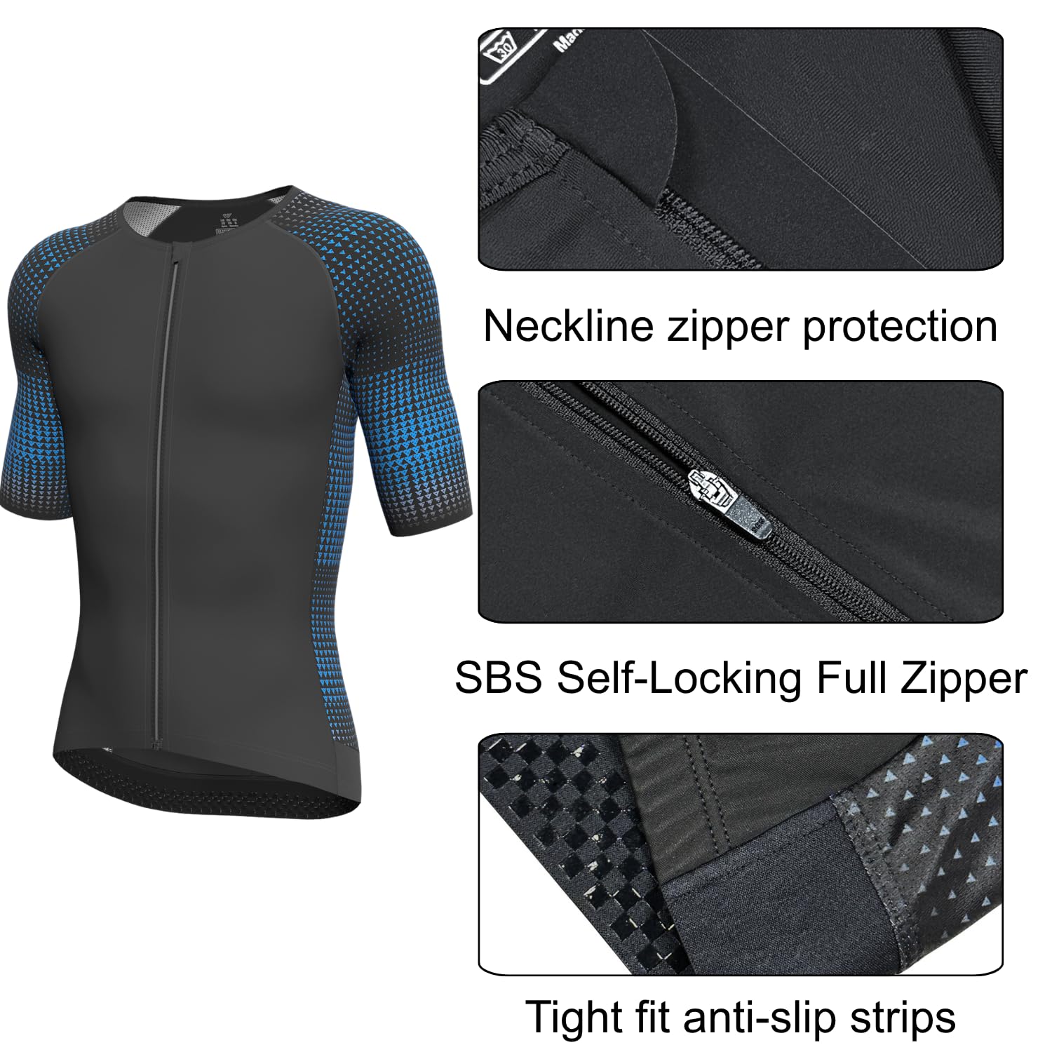 Wulibike Triathlon Anzug Herren Trisuit ärmellos,Atmungsaktiv Schnelltrocknend Tri Suits für Radfahren Laufen Rennen Training
