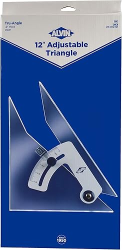 Miniatura 4 de ALVIN Triángulo ajustable de 8 pulgadas, modelo 108CB hecho de acrílico de alto impacto, con tornillo de aluminio y borde de entintado, incluye