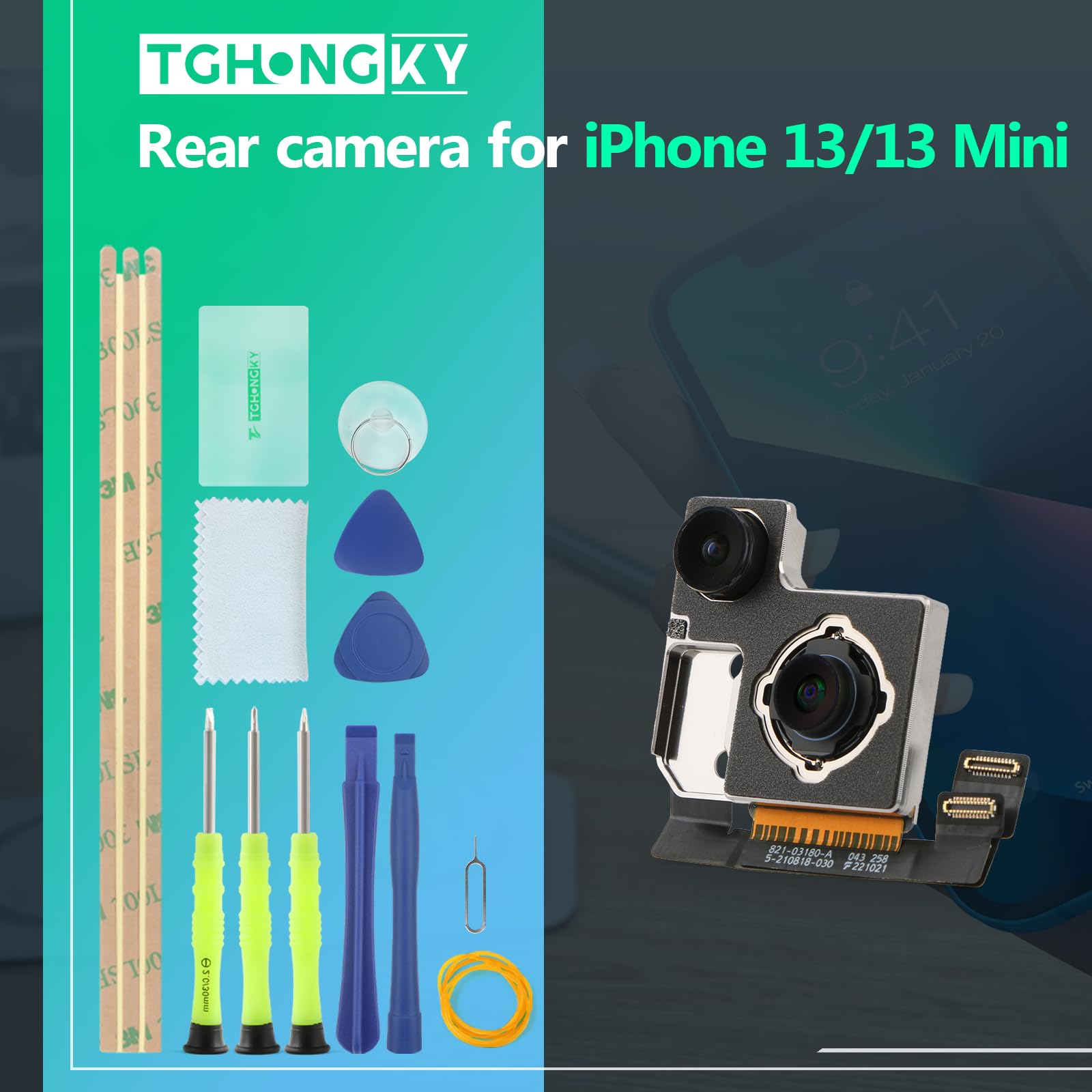 Fotocamera Posteriore per Iphone 13 Fotocamera Esterna per Iphone 13 Mini Fotocamera Posteriore A2631, A2633, A2634, A2635, A2482, A2626, A2628, A2629,con Strumenti XX