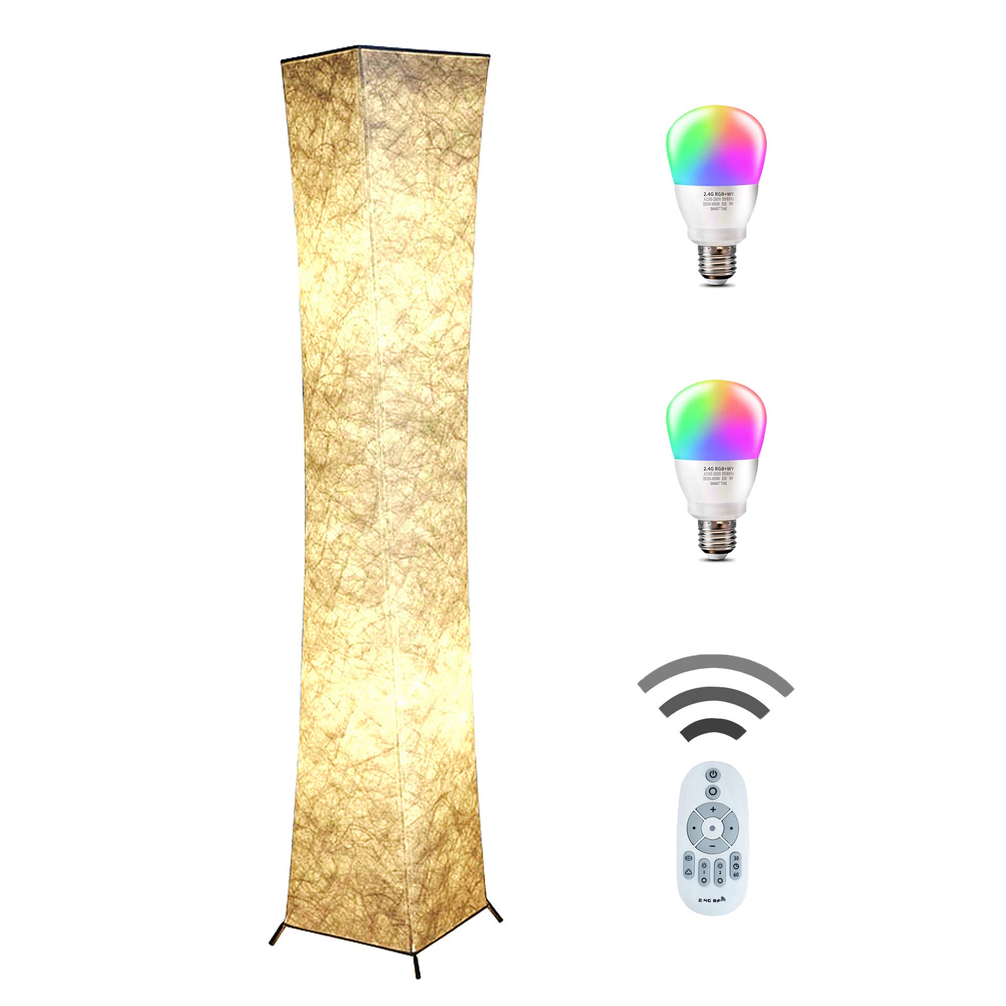 chiphyFloor Amp, Tall Amps, Color Changing And Dimmable Smart Rgb Ed Bulbs, Remote Control And Fabric Shade, Modern Standing Ight For Iving Room, Bedroom And Office L White