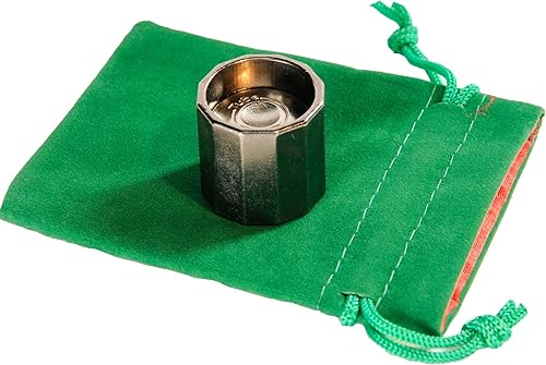 Miniatura 5 de Tube Hanayama Puzzle, nuevo 2023, nivel 5, con terciopelo verde, bolsa con cordón forrado de satén rojo, paquete