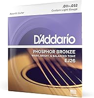 Vista 10 de D'Addario Cuerdas de Guitarra - Cuerdas de Guitarra Acústica de Bronce Fosforado - EJ16-3D - Espectro Tonal Rico y Completo - Para Guitarras de 6