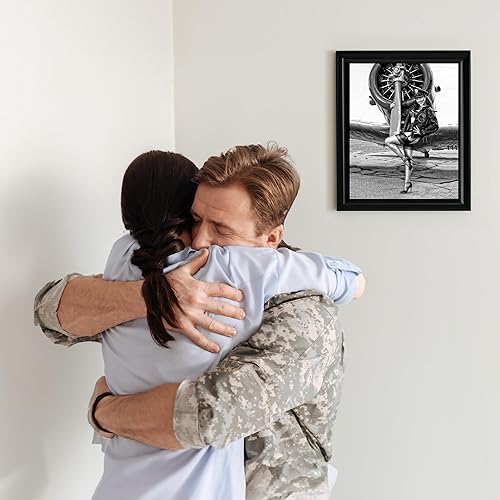 Miniatura 5 de Póster de pared vintage de la Segunda Guerra Mundial, póster de tributo militar "Wings of Angels" | Obra de arte patriótica de aviación para garaje,