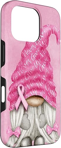 Miniatura 51 de iPhone 15 - Soporte rosa contra el cáncer con gnomo para el caso de concientización sobre el cáncer de mama