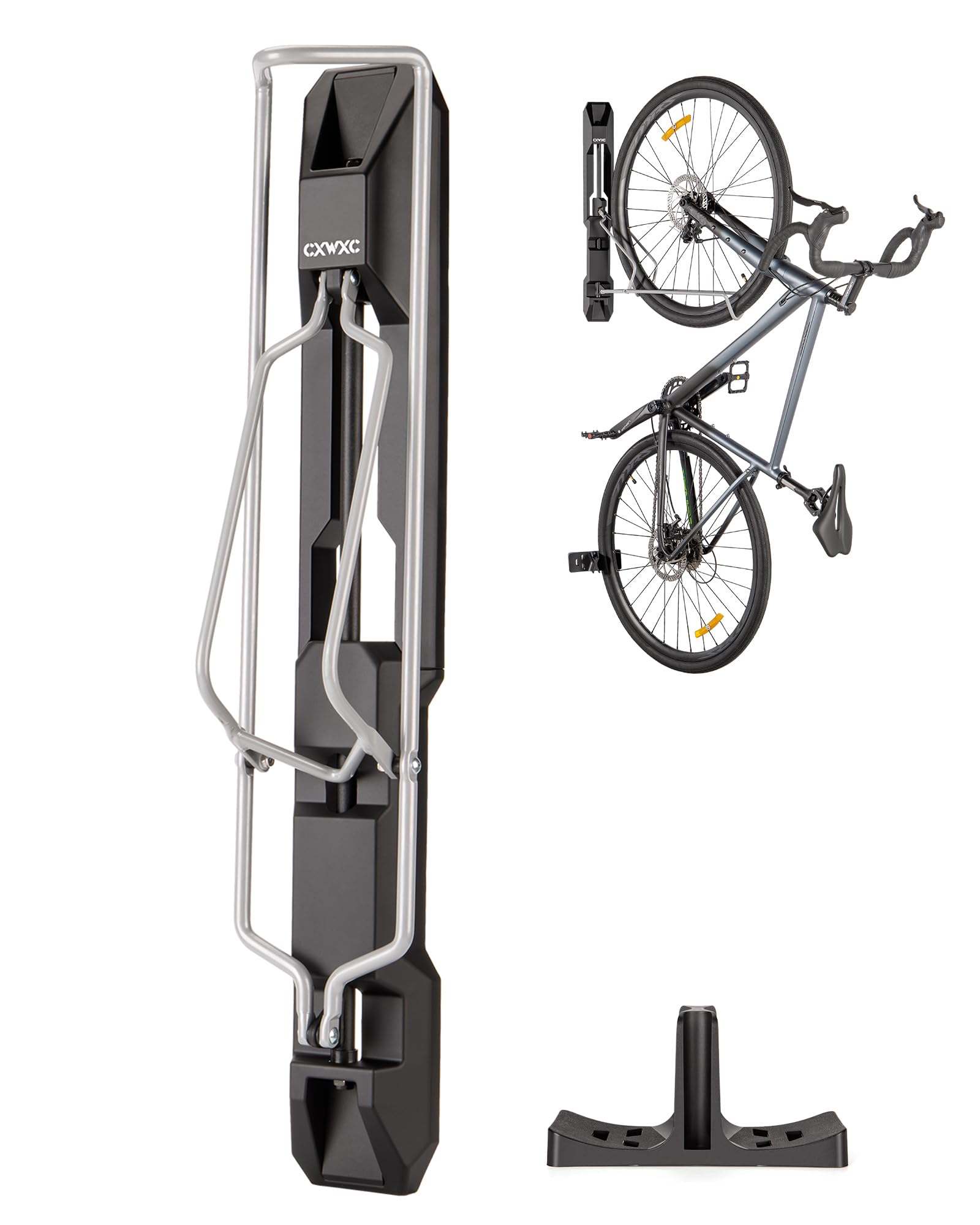 CXWXC Porte-vélos Garage - Support mural pivotant pour vélo - Crochet de vélo pour le garage, gain de place, rangement intérieur de vélo pour vélos de route, VTT et vélos hybrides