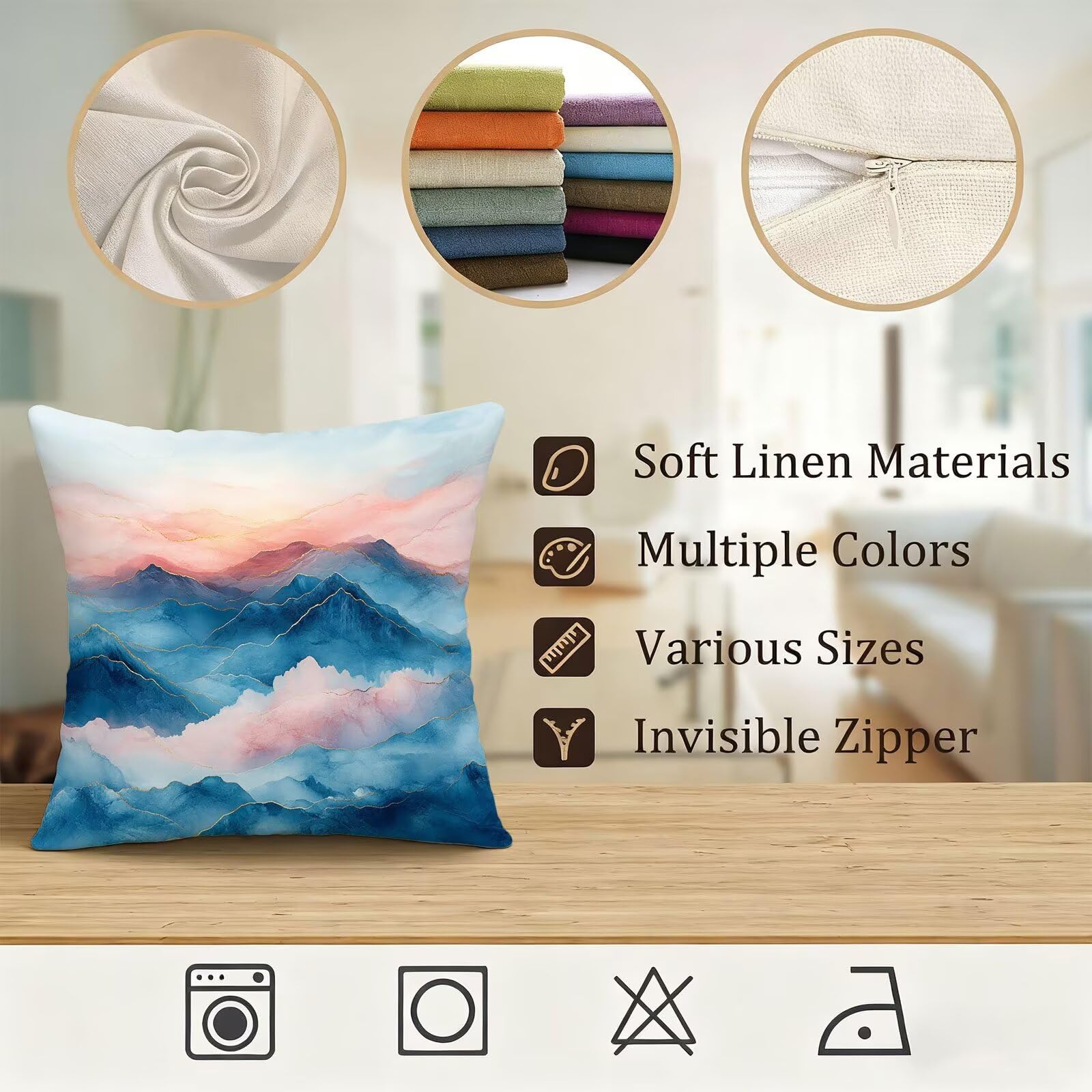 Azul Marino Funda Cojin 60x60 Rosa Funda Almohada 60x60 Cojines Sofa Súper Suave Fundas Cojines Decorativos Fundas Almohadas 4 Piezas Cervicales y Cuello, para Hogar Cama Salon Decoracion E - 863