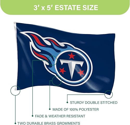 Miniatura 279 de NFL Dallas Cowboys - Bandera duradera de 3 x 5 para exteriores con ojales, bandera y pancarta resistentes para jardín al aire libre y patio, bandera