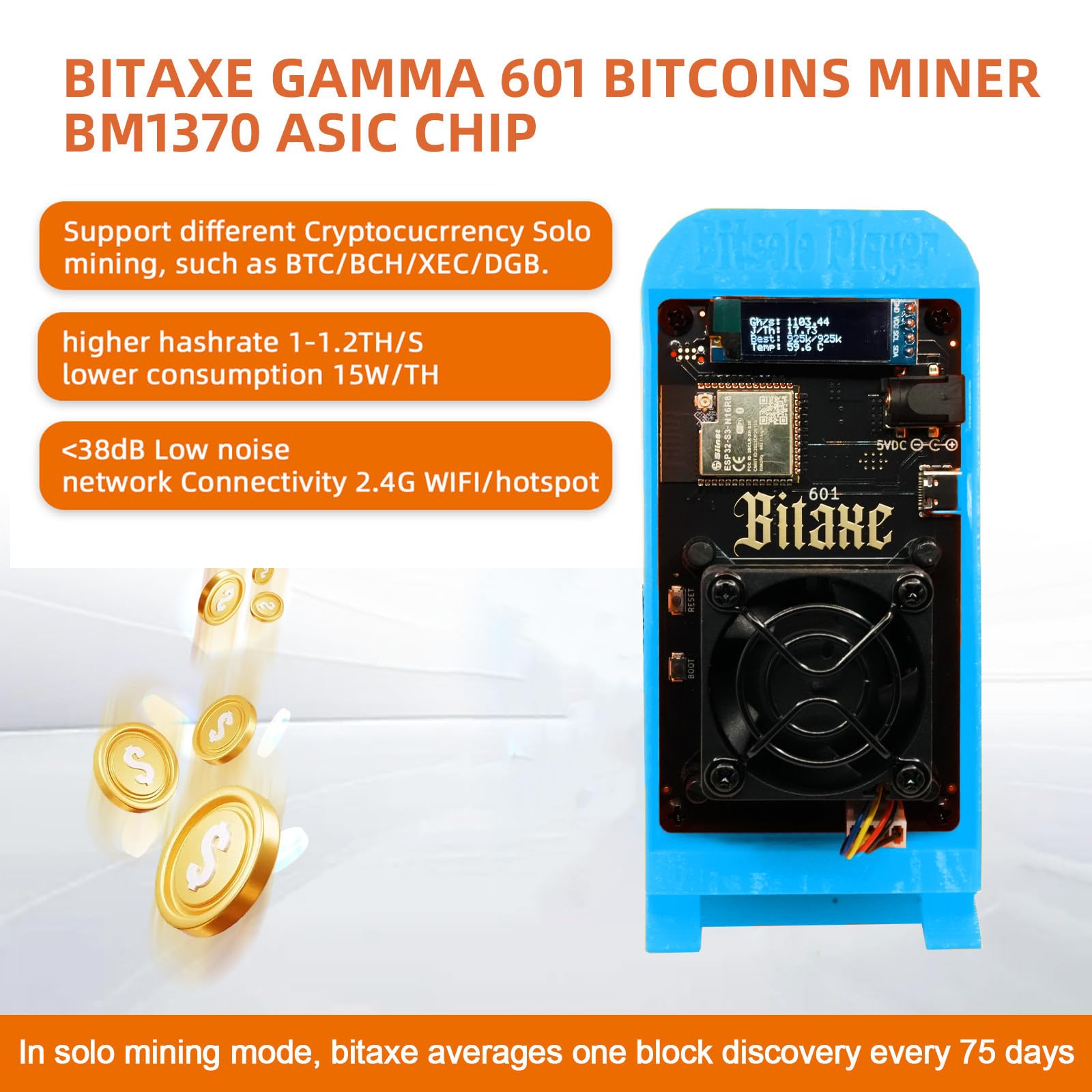 Bitaxe gamma ソロマイニング Amazon.com: Bitaxe Gamma 601/602 Bitcoin Miner, 1.2TH/s