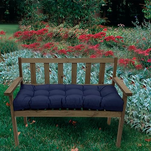 Miniatura 7 de SEAHOME Cojines impermeables para asiento de banco de jardín para interiores y exteriores, cojín copetudo para muebles de patio, columpio, mimbre,