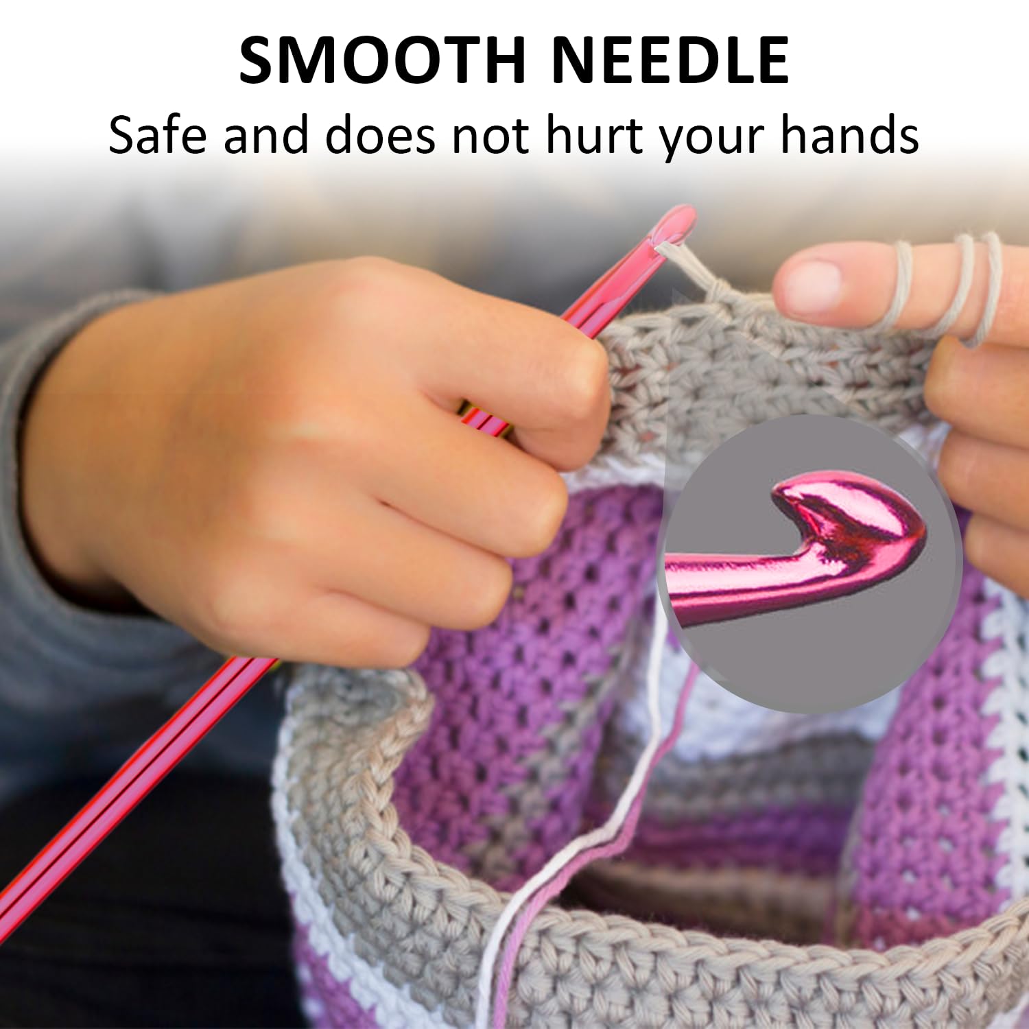 Lot De 11 Crochets Tunisiens En Aluminium Avec Accessoires