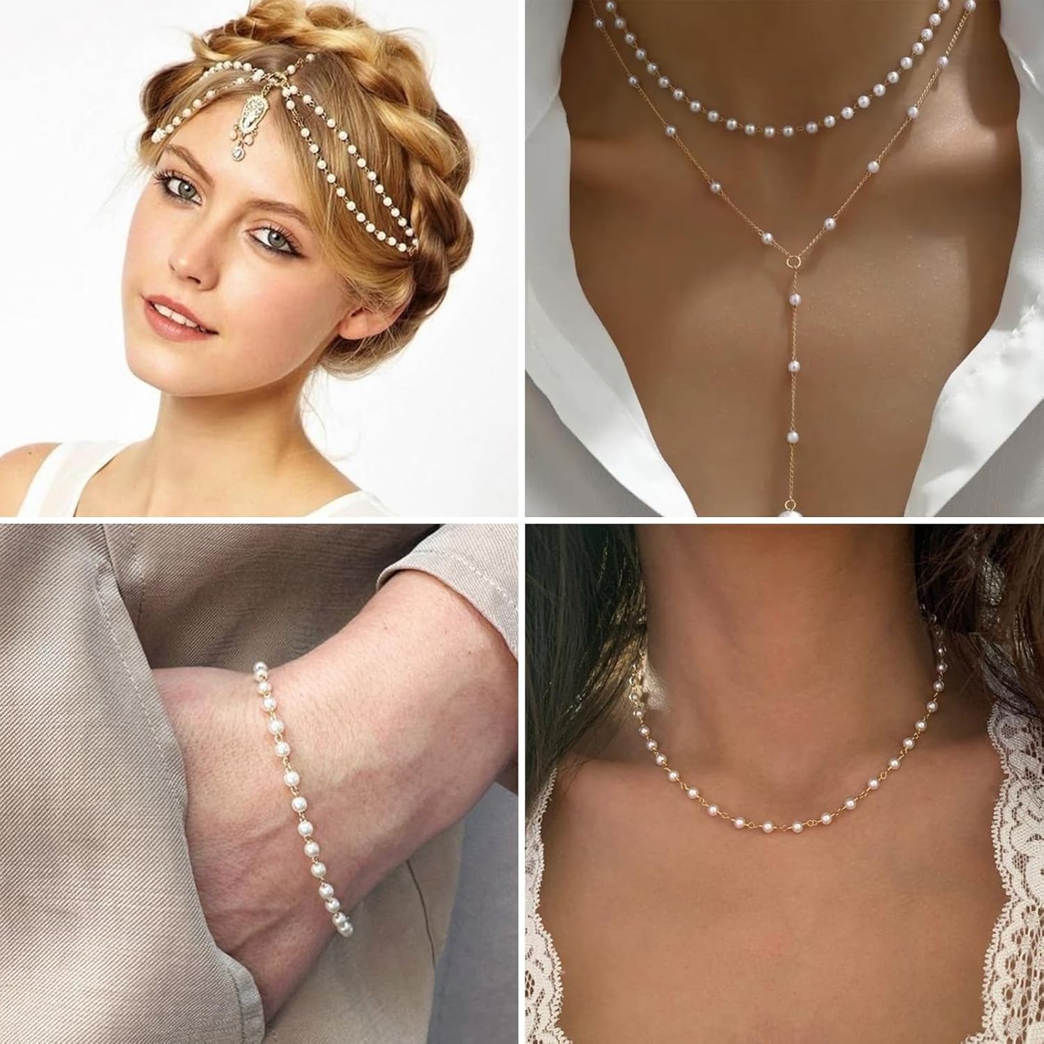 33 Feet Gold Pearl Beads Chains Roll, 3mm Faux Pearls Beaded Gold Plated Brass Cable Link Chain Spool Bulk for Jewelry Making DIY Craft - Image 5