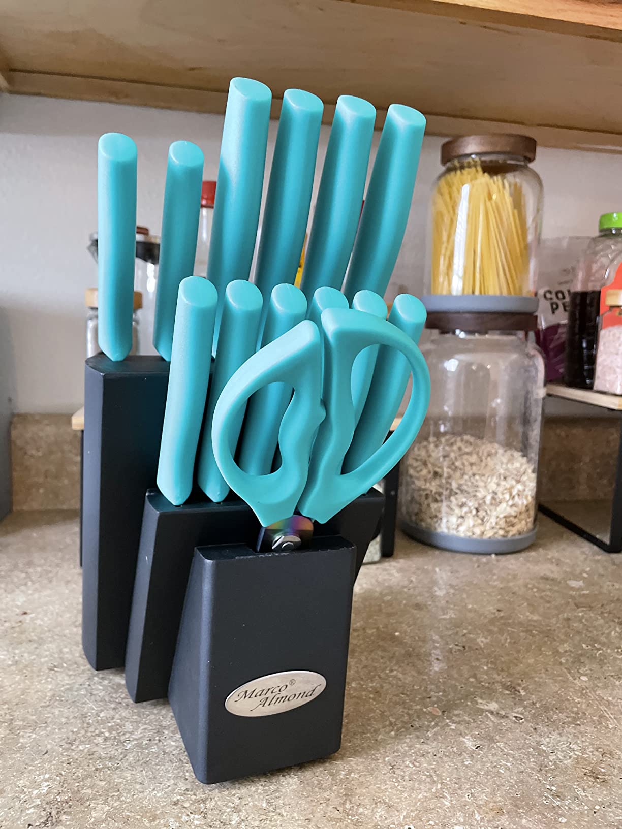 4/mo Finance Marco Almond Kitchen Knife Set, Dishwasher Safe KYA38