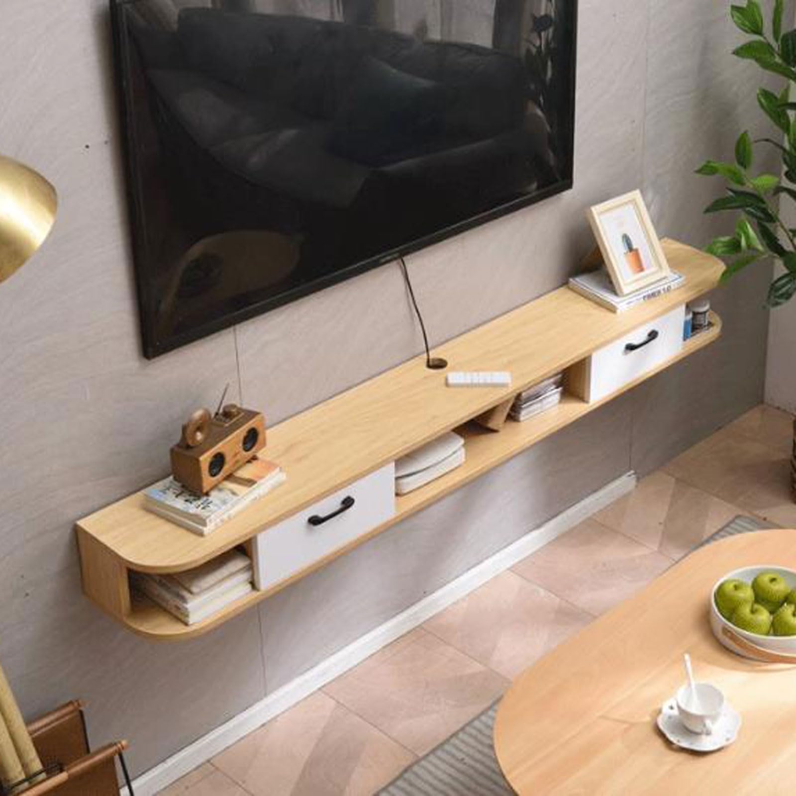 Mobile TV a parete Mensola TV mobile Mensola a muro Supporto TV Supporto TV multimediale Console TV Staffa Home Entertainment Center Audio/Video Hutch Scaffale elettronico per componenti TV