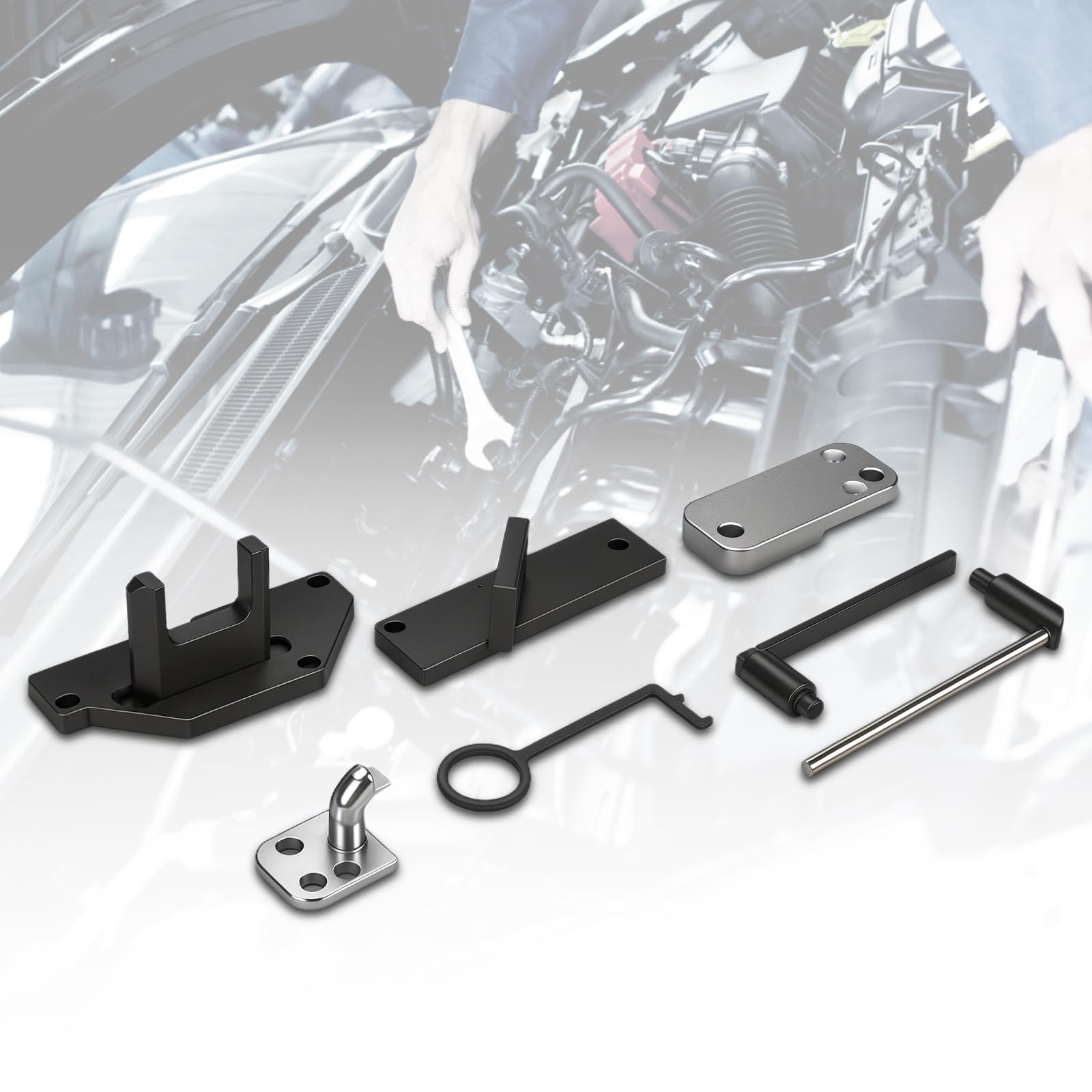 Strumento Regolazione del Motore Automobilistico compatibile con Citroen Peugeot Opel 1.2 GDI PureTech, 7 Pezzi Set Distribuzione del Motore Timing Tool Kit, Albero A Camme Del Motore Strumento (A)