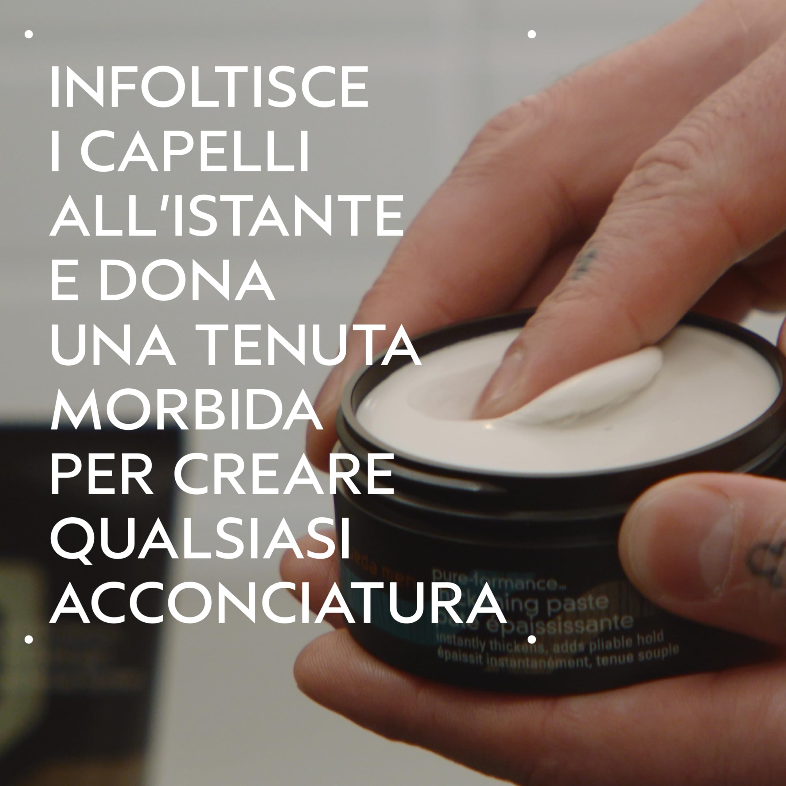 Aveda Men Pure-Formance Thickening Paste - Pasta Styling Ispessente - Tenuta Versatile - Finish Naturale (75 ml)