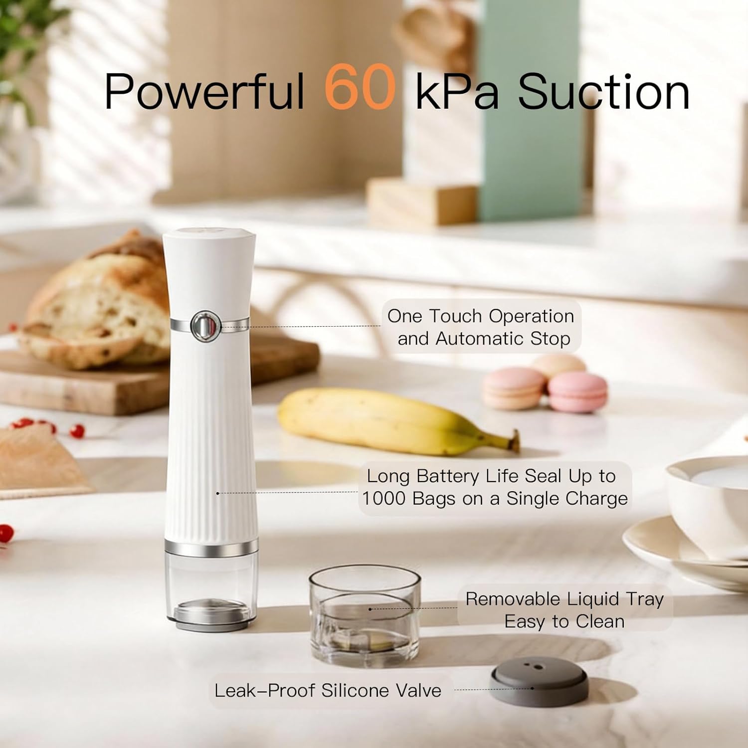 MegaWise Portable Vacuum Sealer for Food Storage, Handheld Vacuum Sealer Machine with 30 Reusable Bags, Compact & Powerful Food Saver for Home and Travel