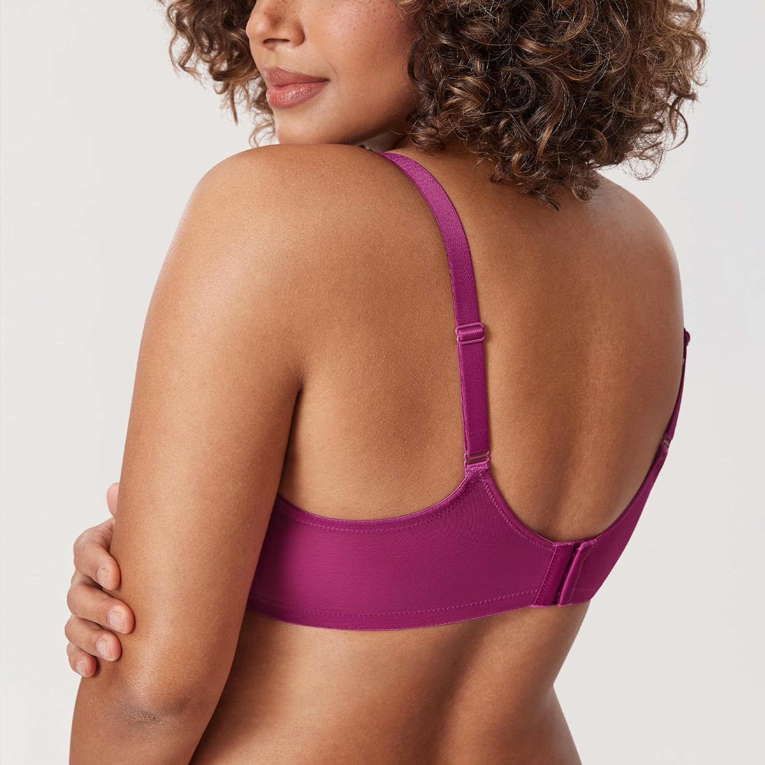 DELIMIRA Women's Balconette Bra Plus Size Lace Sexy Underwire Unlined Push Up See Through Bras