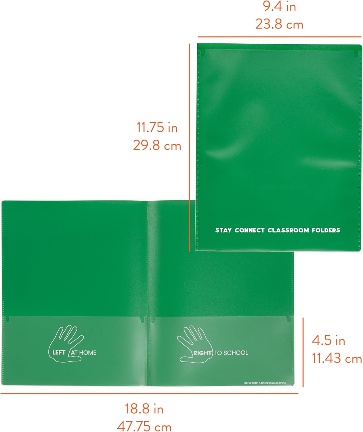 Stay Connect Classroom Folders, School-to-Home Folders, Green, 36-Piece
