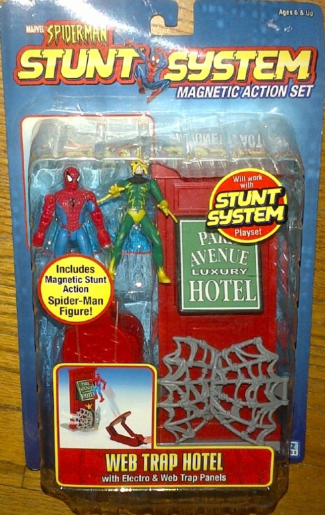 Spider-Man Stunt System Magnetic Action Set-Web Trap Hotel with